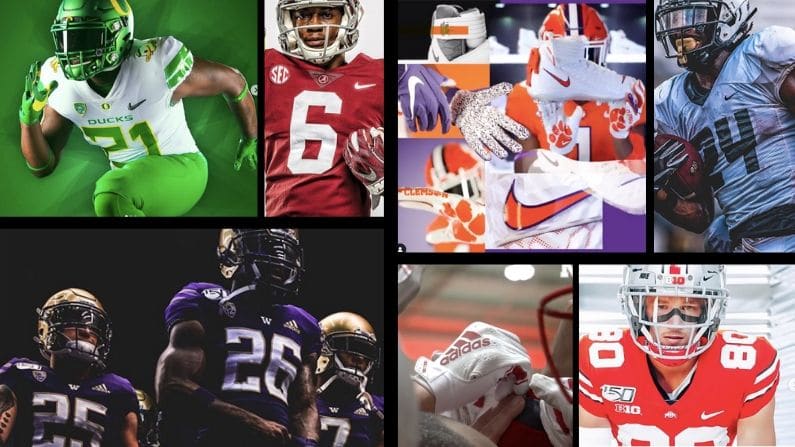 college football teams sponsored by adidas